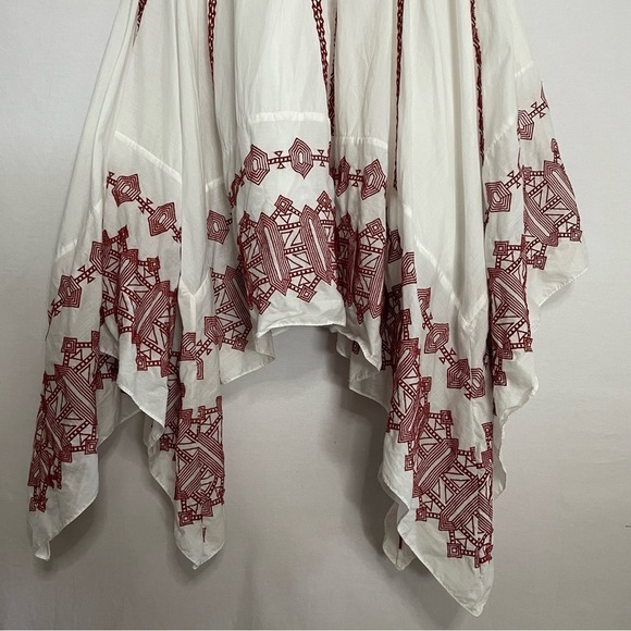 Joie Embroidered Boho Milanira Maxi Dress In Porcelain Handkerchief Hemline - Picture 12 of 16